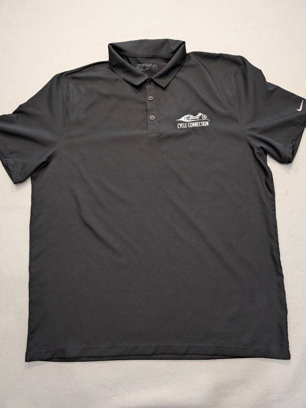 Nike Golf Dri-FIT Men's XL Black Cycle Connection Motorcycle Polo